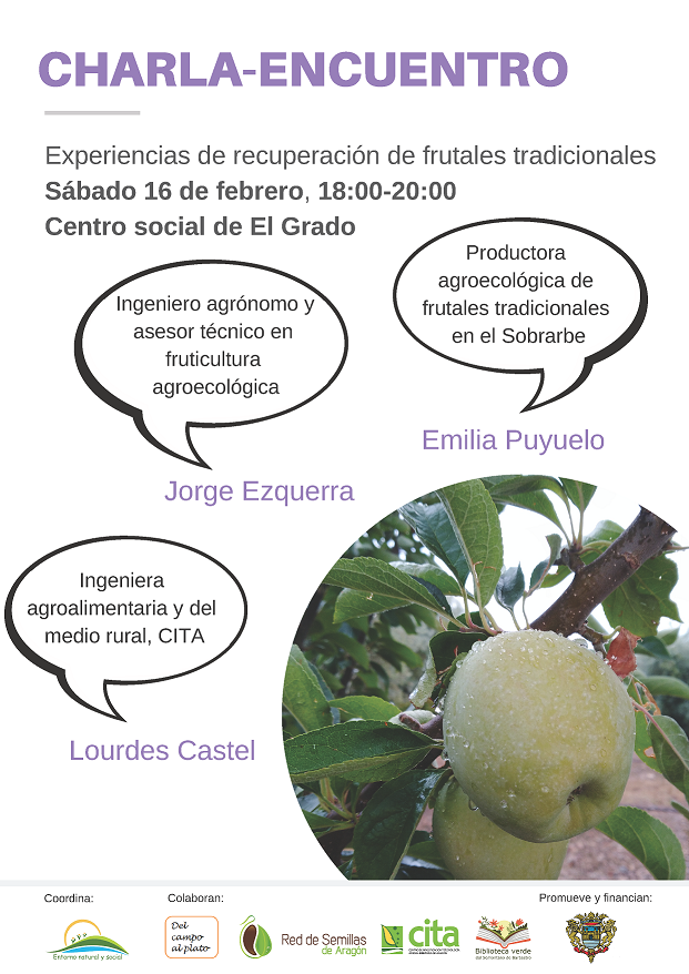 Cartel charla encuentro experiencias fruticulturabaja